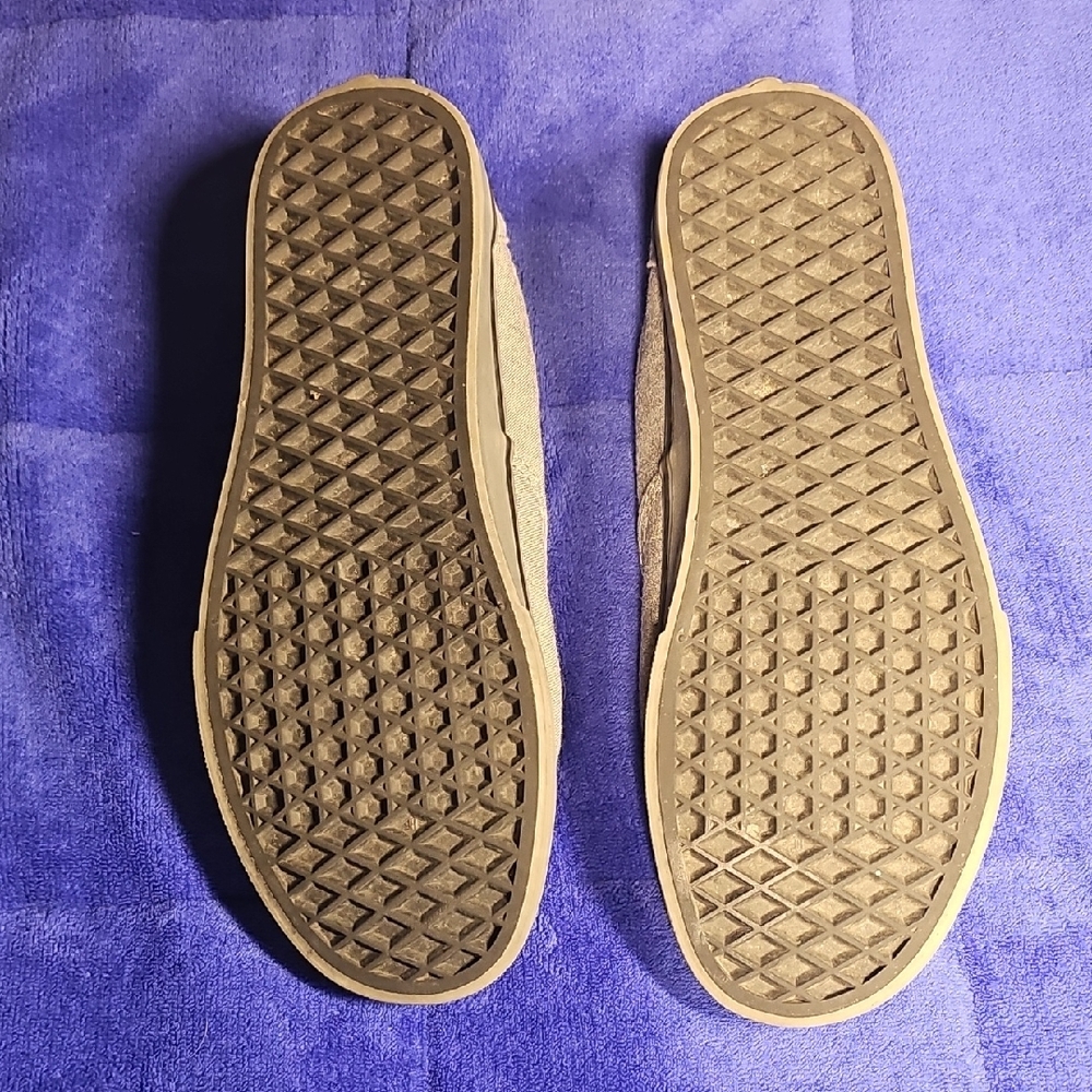 Vans Gray Tan Sneakers Classic Low-Top Canvas - Picture 2 of 5